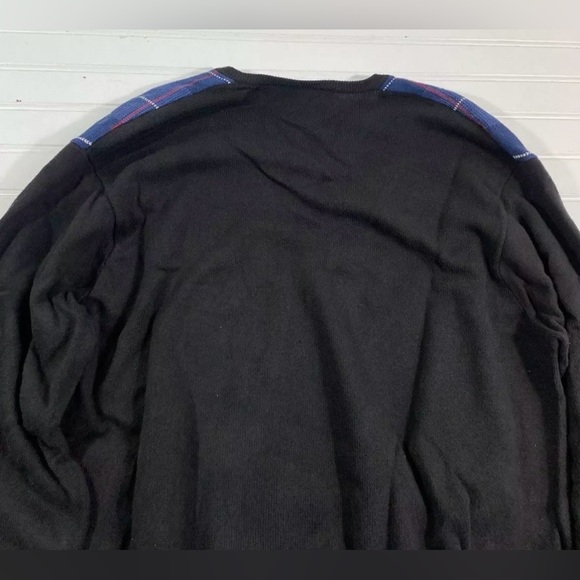 Polo Golf Ralph Lauren V Neck Sweater Size Large 100% Cotton Black Blue Preppy - Picture 14 of 14